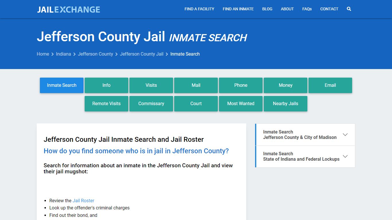Jefferson County Jail Inmate Search - Jail Exchange